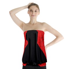 Red And Black Abstract Design Strapless Top by Valentinaart