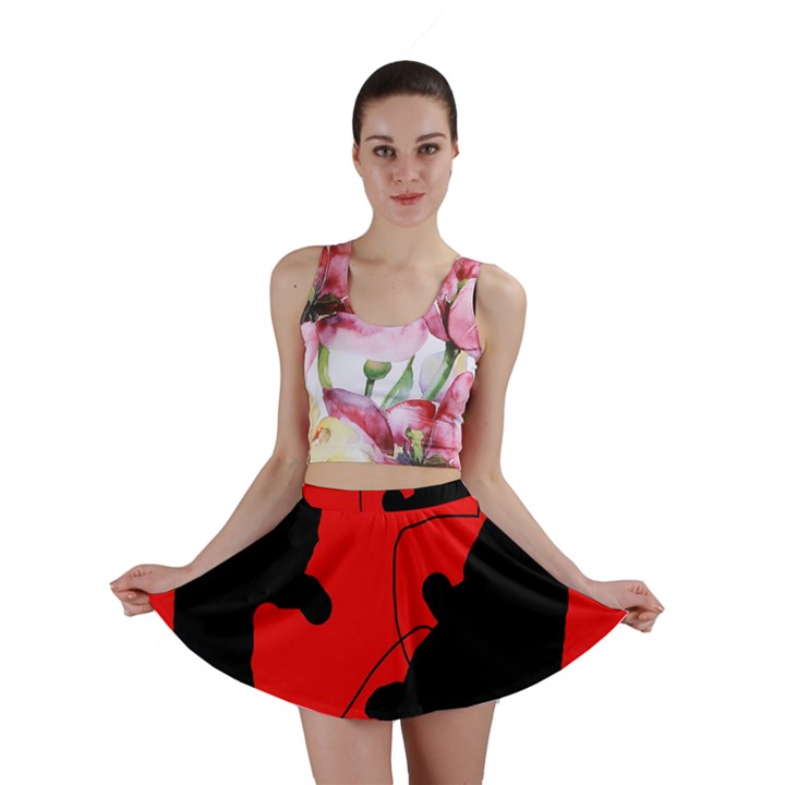 Black and red lizard  Mini Skirt