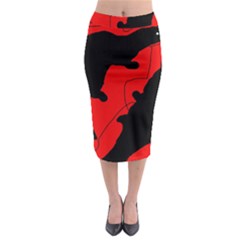 Black And Red Lizard  Midi Pencil Skirt by Valentinaart