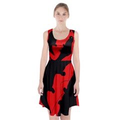 Black And Red Lizard  Racerback Midi Dress