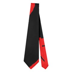 Black And Red Lizard  Neckties (two Side)  by Valentinaart