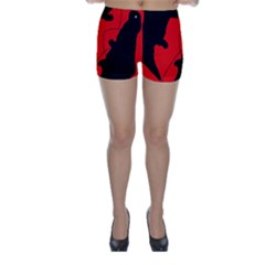 Black And Red Lizard  Skinny Shorts by Valentinaart