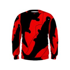 Black And Red Lizard  Kids  Sweatshirt by Valentinaart