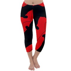 Black And Red Lizard  Capri Winter Leggings  by Valentinaart