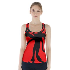 Abstract Man Racer Back Sports Top