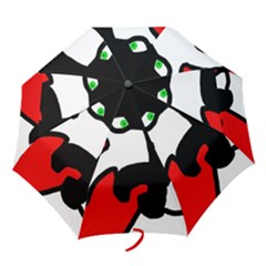 Man Folding Umbrellas