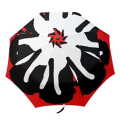 Red, Black And White Folding Umbrellas