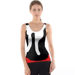 Red, Black And White Tank Top by Valentinaart