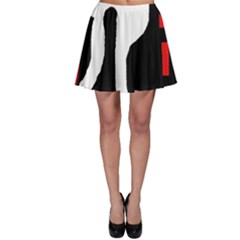 Red, Black And White Skater Skirt by Valentinaart