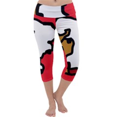 Artistic Cow Capri Yoga Leggings by Valentinaart