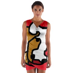 Artistic Cow Wrap Front Bodycon Dress