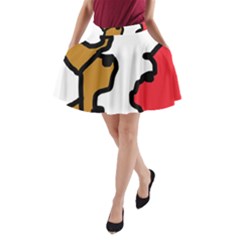 Artistic Cow A-line Pocket Skirt