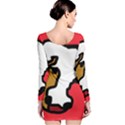 Artistic cow Long Sleeve Velvet Bodycon Dress View2