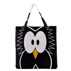 Black Owl Grocery Tote Bag by Valentinaart