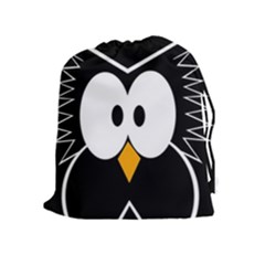 Black Owl Drawstring Pouches (extra Large)