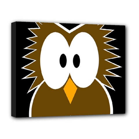 Brown Simple Owl Deluxe Canvas 20  X 16   by Valentinaart