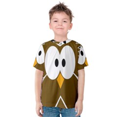 Brown Simple Owl Kid s Cotton Tee