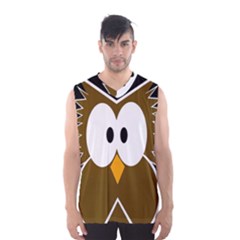 Brown Simple Owl Men s Basketball Tank Top