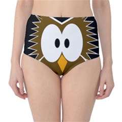 Brown Simple Owl High-waist Bikini Bottoms by Valentinaart