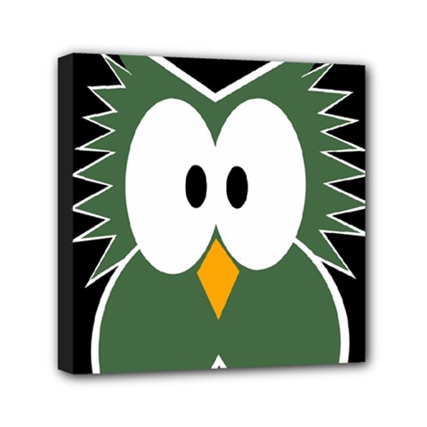 Green Owl Mini Canvas 6  X 6  by Valentinaart