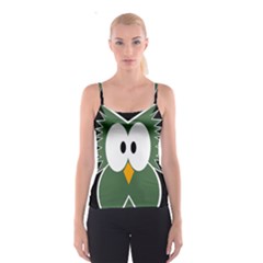 Green Owl Spaghetti Strap Top by Valentinaart