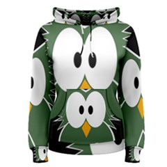 Green Owl Women s Pullover Hoodie by Valentinaart