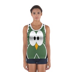 Green Owl Women s Sport Tank Top  by Valentinaart