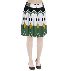 Green Owl Pleated Skirt