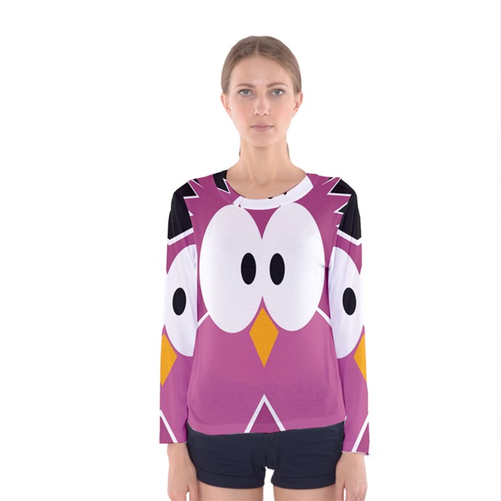 Pink owl Women s Long Sleeve Tee