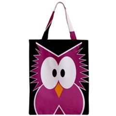 Pink Owl Zipper Classic Tote Bag