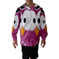 Pink Owl Hooded Wind Breaker (kids) by Valentinaart