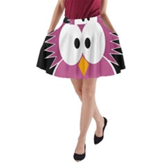 Pink Owl A-line Pocket Skirt