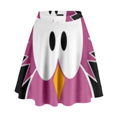 Pink Owl High Waist Skirt by Valentinaart