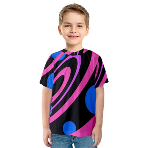 Pink And Blue Twist Kid s Sport Mesh Tee by Valentinaart