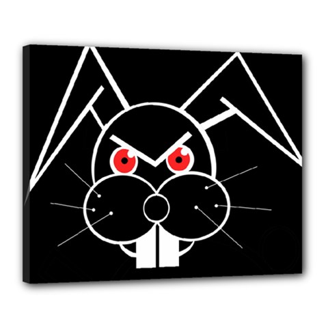 Evil Rabbit Canvas 20  X 16  by Valentinaart