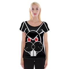 Evil Rabbit Women s Cap Sleeve Top by Valentinaart