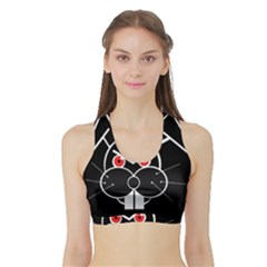 Evil Rabbit Sports Bra With Border by Valentinaart