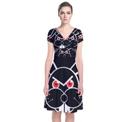 Evil Rabbit Short Sleeve Front Wrap Dress by Valentinaart