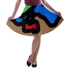 Beach A-line Skater Skirt by Valentinaart