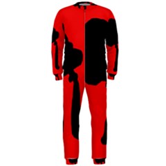 Red And Black Abstraction Onepiece Jumpsuit (men)  by Valentinaart