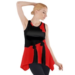 Red And Black Abstraction Side Drop Tank Tunic by Valentinaart