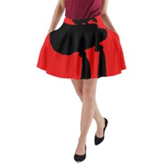 Red And Black Abstraction A-line Pocket Skirt by Valentinaart