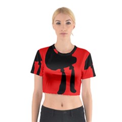 Red And Black Abstraction Cotton Crop Top by Valentinaart