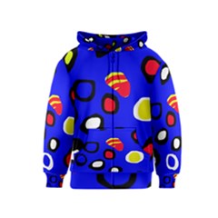 Blue Pattern Abstraction Kids  Zipper Hoodie