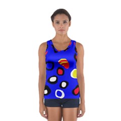 Blue Pattern Abstraction Women s Sport Tank Top  by Valentinaart