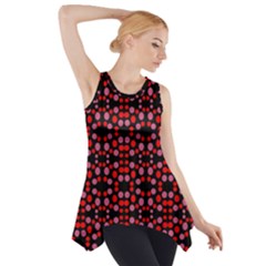 Dots Pattern Red Side Drop Tank Tunic by BrightVibesDesign