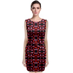 Dots Pattern Red Classic Sleeveless Midi Dress by BrightVibesDesign