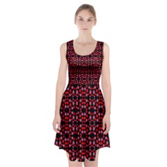 Dots Pattern Red Racerback Midi Dress by BrightVibesDesign