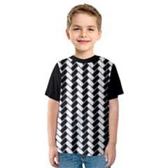 Black And White Herringbone Kid s Sport Mesh Tee