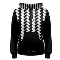 Black And White Herringbone Women s Pullover Hoodie by tjustleft